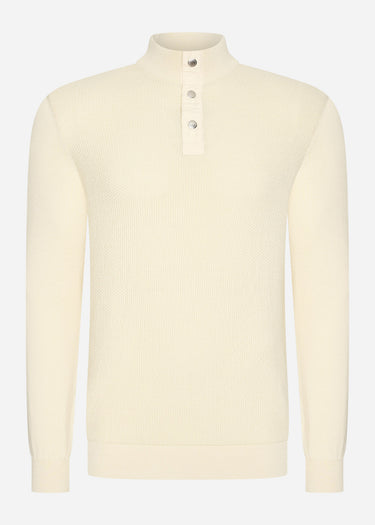 Barbour International Truien  Murrey quarter placket knit - dove grey 