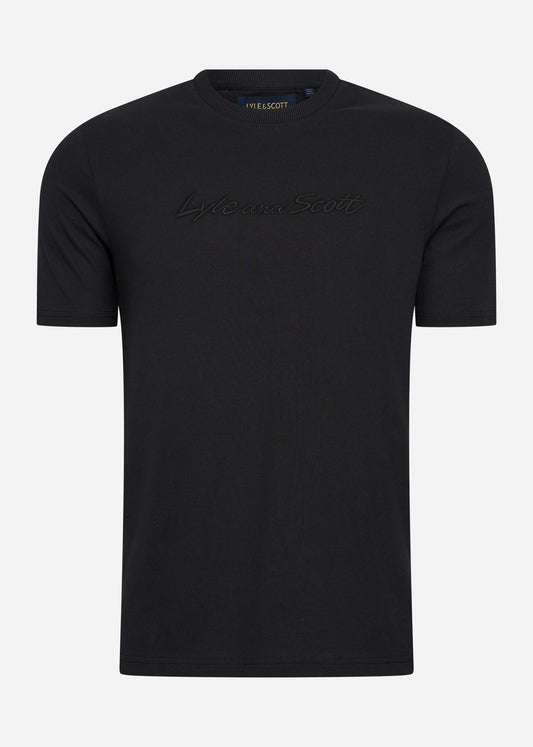 Lyle & Scott T-shirts  Script embroidery t-shirt - jet black jet black 