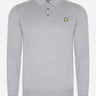 Lyle & Scott Truien  Cotton merino long sleeve knitted polo - mid grey marl 