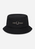 Fred Perry Bucket Hats  Graphic brand twill bucket hat - black warm grey 