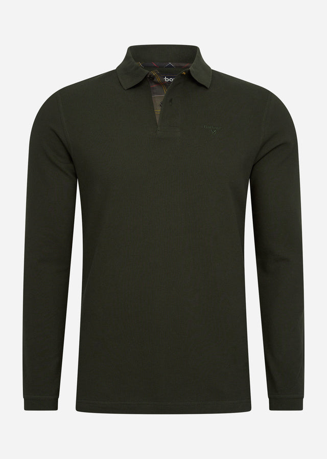 Barbour Polo's Barbour essential ls tartan pique polo shirt - forest