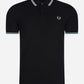 Fred Perry Polo's  Twin tipped fred perry shirt - black light ice 