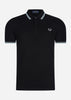 Fred Perry Polo's  Twin tipped fred perry shirt - black light ice 