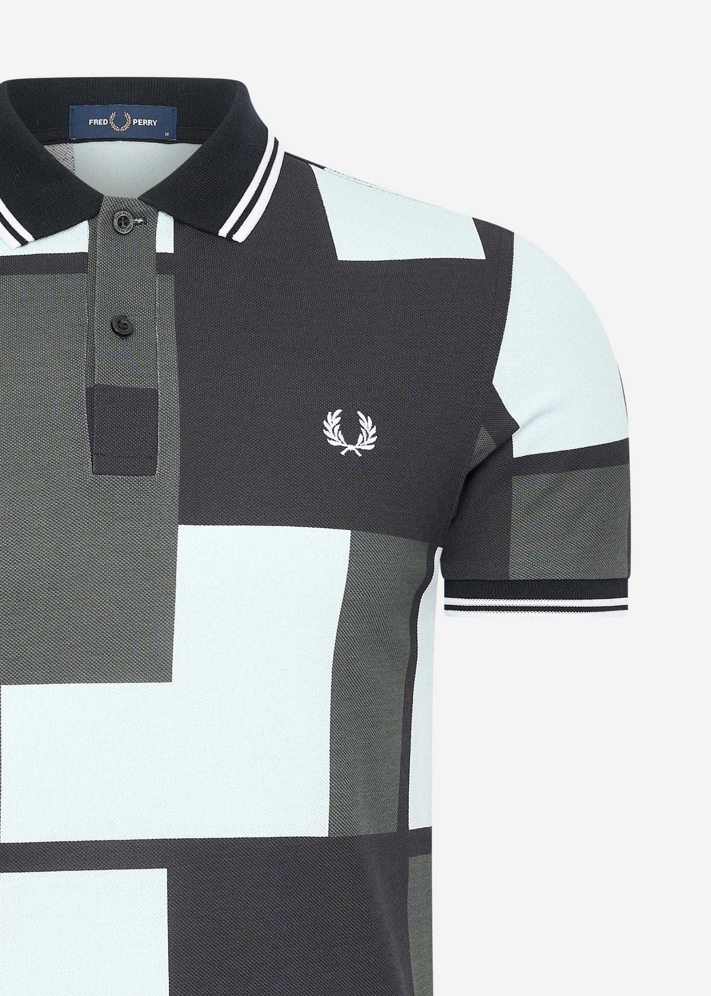 Fred Perry Polo's  Pixel print fred perry shirt - light ice 