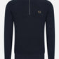 Fred Perry Truien  Waffle stitch half zip jumper - navy 