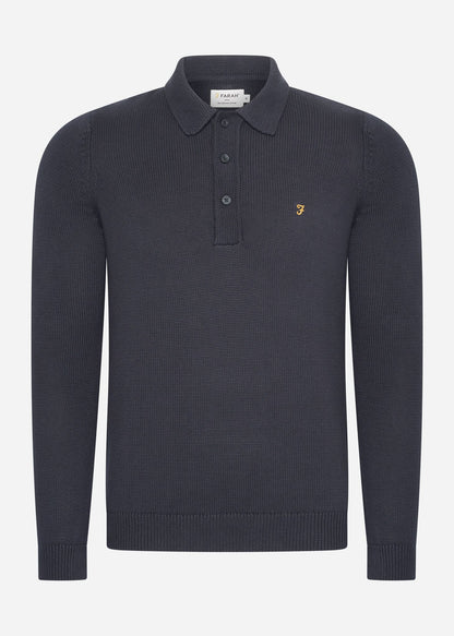 Farah Truien  Sweater hamlet knit ls polo - true navy 