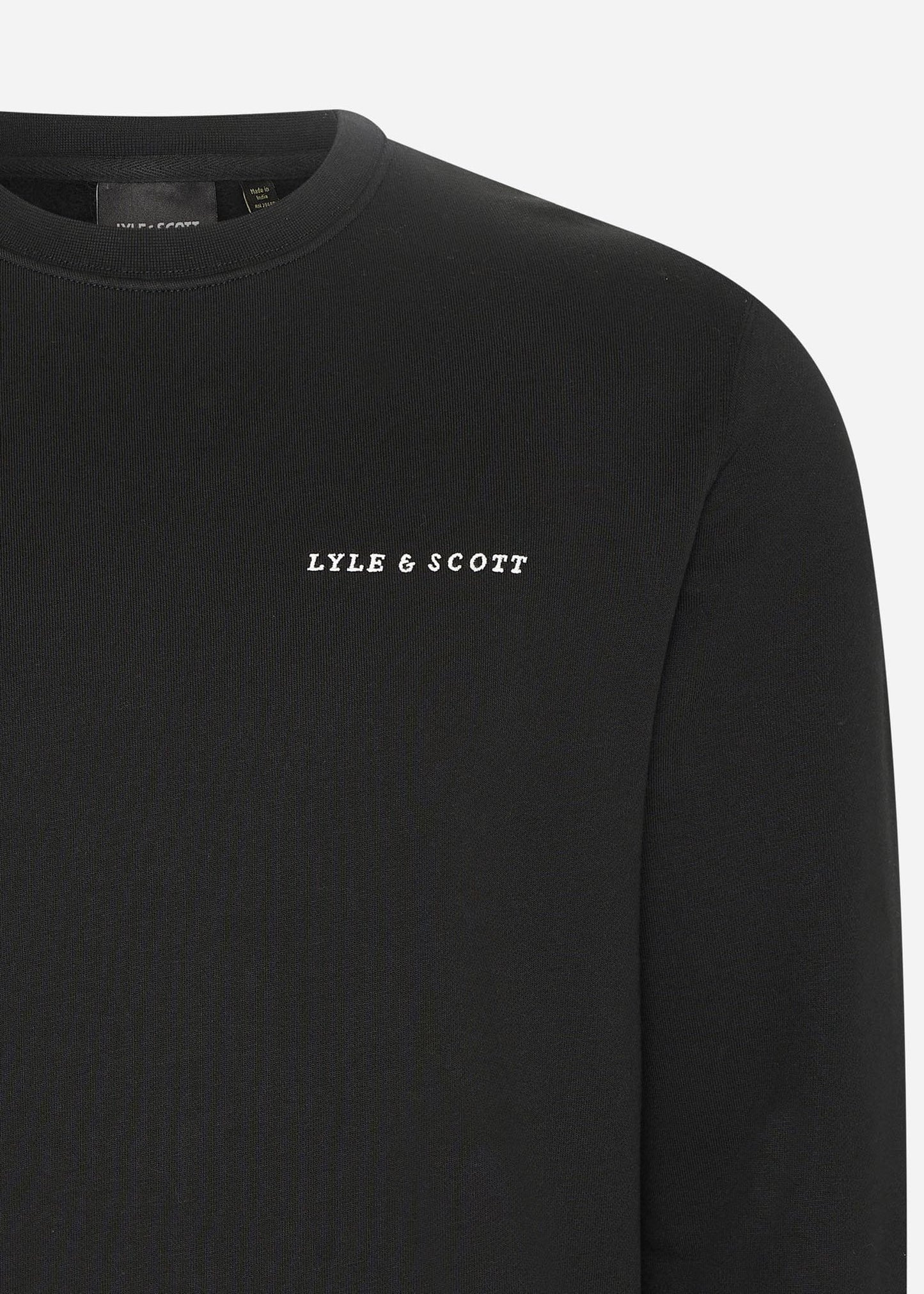 Lyle & Scott Truien  Embroidered crew neck sweatshirt - jet black white 