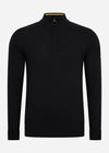 Barbour International Truien  Cotton half zip knit - black 