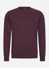 Lyle & Scott Truien  Tonal eagle crew neck sweatshirt - burgundy 