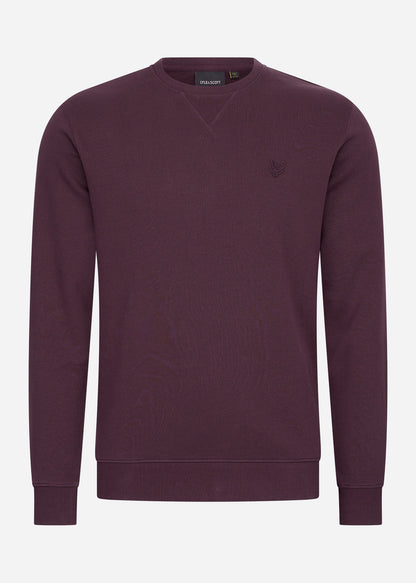 Lyle & Scott Truien  Tonal eagle crew neck sweatshirt - burgundy 