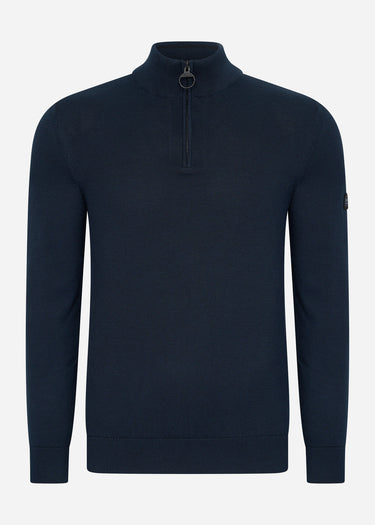 Barbour International Truien  Cotton half zip knit - international navy 