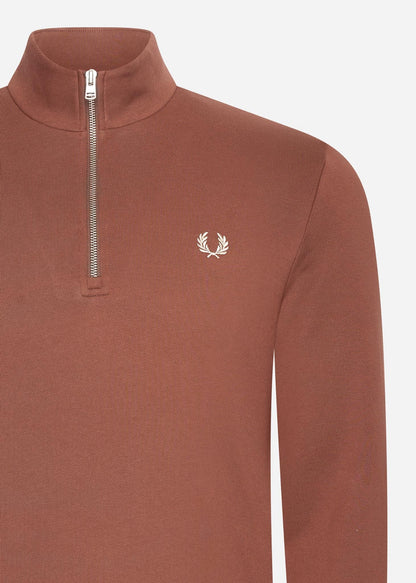 Fred Perry Truien  Half zip sweatshirt - whisky brown porridge marl 