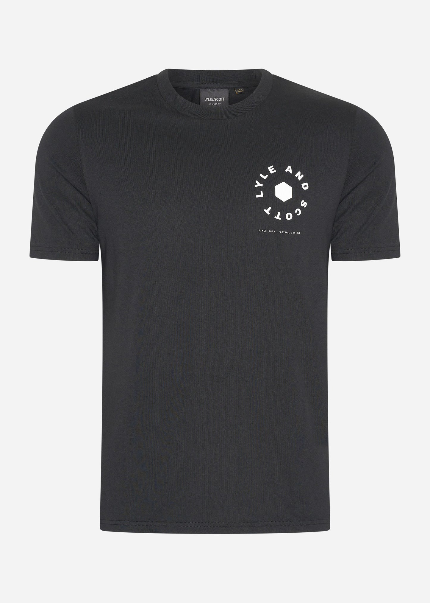 Lyle & Scott T-shirts  Football wheel graphic t-shirt  - jet black 