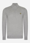 Lyle & Scott Truien  Cotton merino quarter zip jumper - mid grey marl 