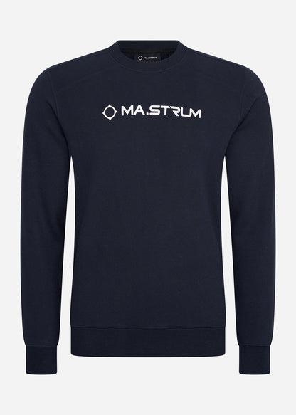 MA.Strum Truien  Chest print crew sweat - ink navy 