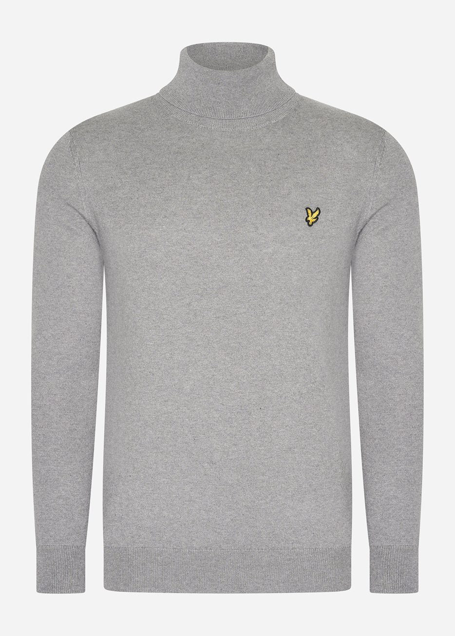 Lyle & Scott Truien  Cotton merino turtleneck jumper - mid grey marl 