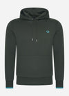 Fred Perry Hoodies  Tipped hooded sweatshirt - night green runaway bay ocean 