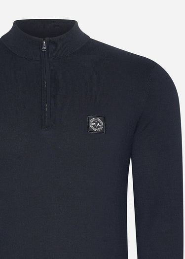 Marshall Artist Truien Siren knitted 1/4 zip - navy