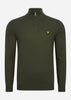 Lyle & Scott Truien  Cotton merino quarter zip jumper - olive 