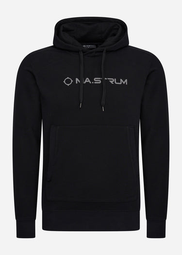 MA.Strum Hoodies  Chest print overhead hoody - jet black 
