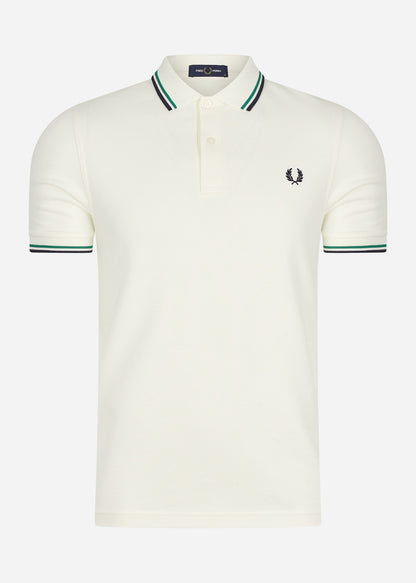 Fred Perry Polo's  Twin tipped fred perry shirt - ecru fp green navy 