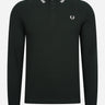 Fred Perry Longsleeve Polo's  LS twin tipped shirt - night green snow white 