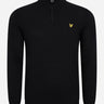 Lyle & Scott Truien  Cotton merino quarter zip jumper - jet black 