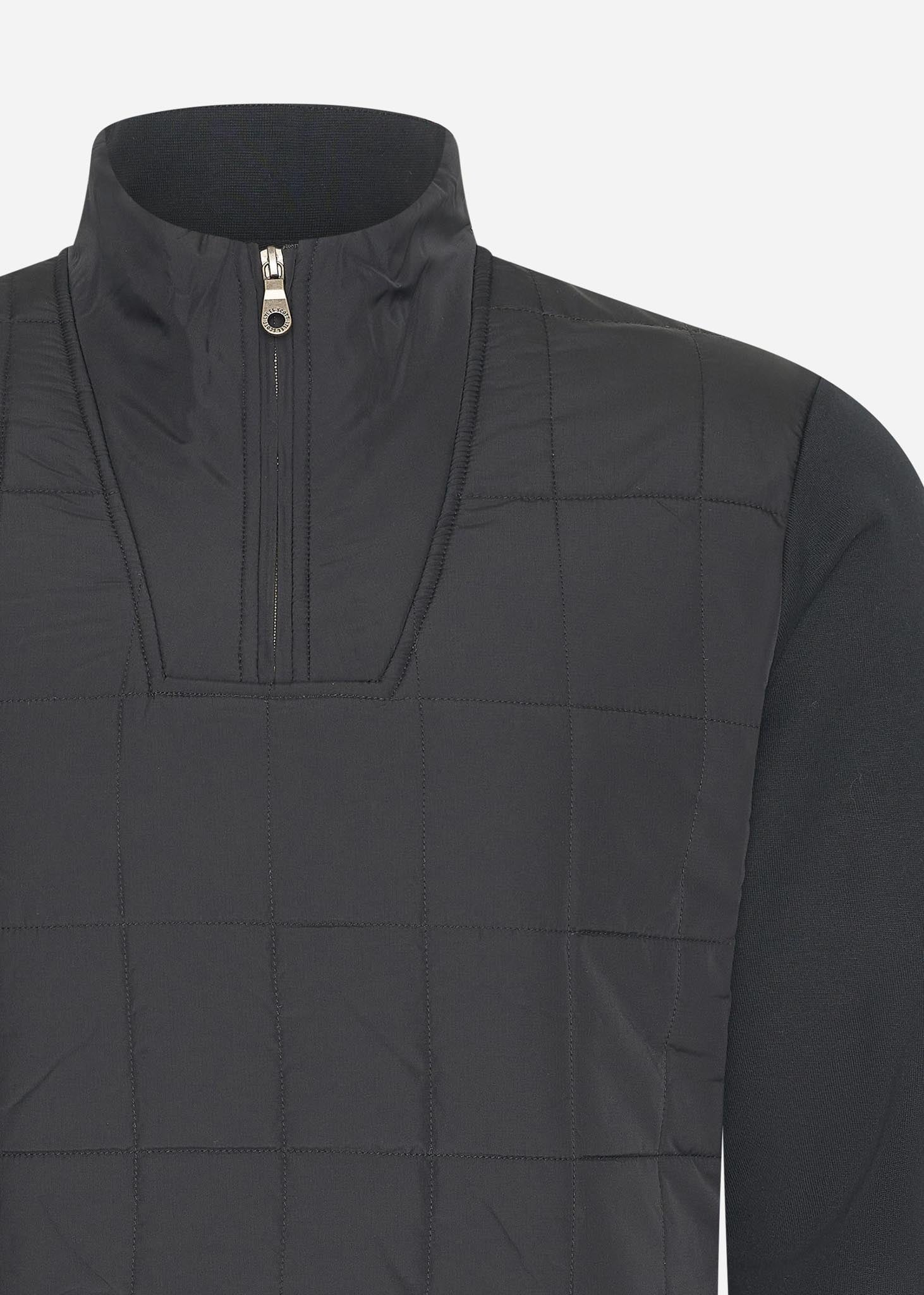 Lyle & Scott Truien  Hybrid quilted quarter zip sweatshirt - jet black 