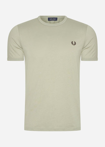 Fred Perry T-shirts  Ringer t-shirt - warm grey brick 