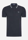 Fred Perry Polo's  Twin tipped fred perry shirt - navy-silver blue silver blue 