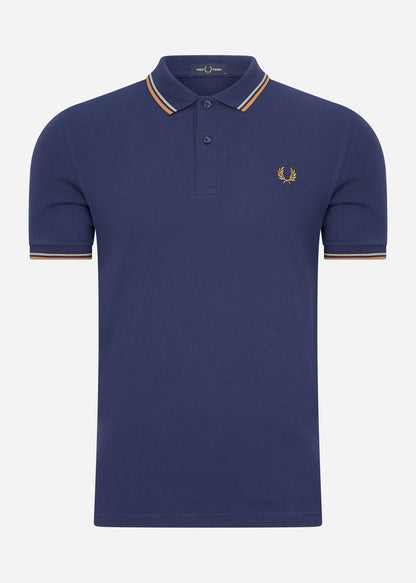 Fred Perry Polo's  Twin tipped fred perry shirt - french navy seagrass light rust 