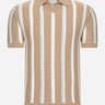 Ben Sherman Polo's  Vertical stripe open neck polo - stone 