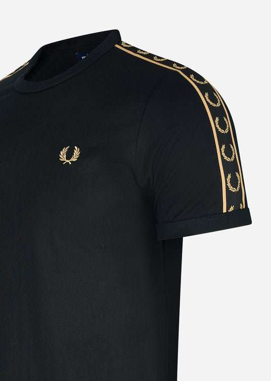 Fred Perry T-shirts  Contrast tape ringer t-shirt - black stone 