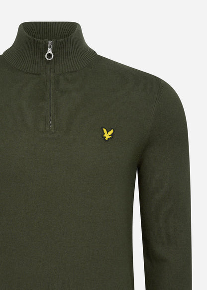 Lyle & Scott Truien  Cotton merino quarter zip jumper - olive 