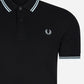 Fred Perry Polo's  Twin tipped fred perry shirt - black light ice 