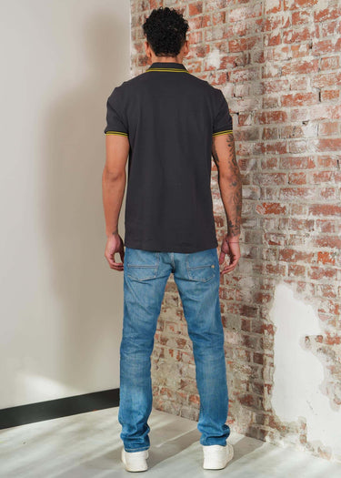 Fred Perry Polo's Twin tipped fred perry shirt - Anchor Grey Tennis Ball Yellow