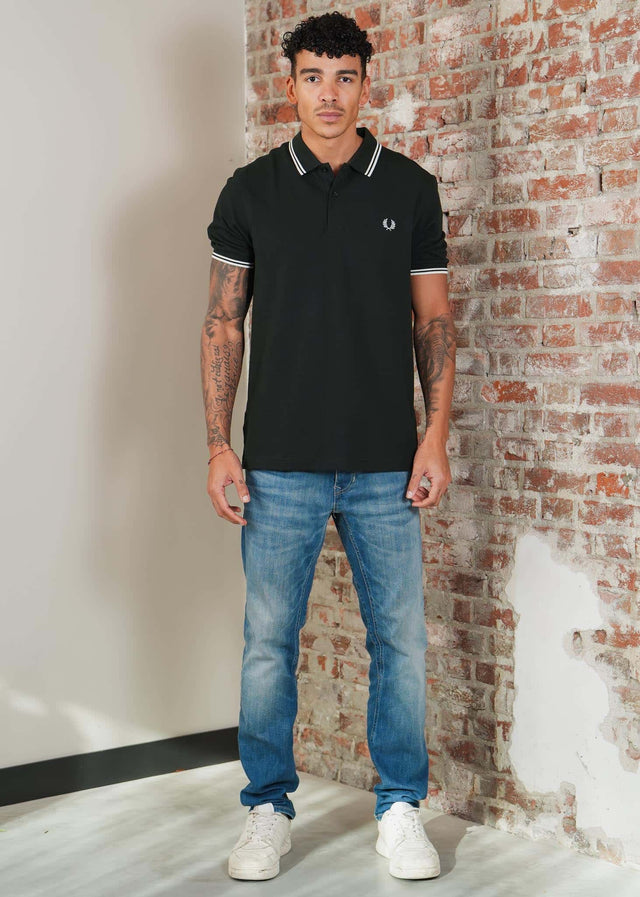 Fred Perry Polo's Twin tipped fred perry polo shirt- nightgreen snow white