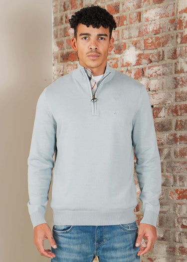 Barbour Truien Barbour lingwood compact cotton half zip sweater - slate