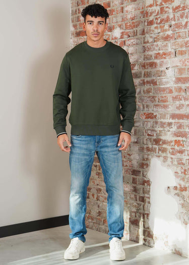 Fred Perry Truien Crew neck sweatshirt - crtgrn snwt nvy