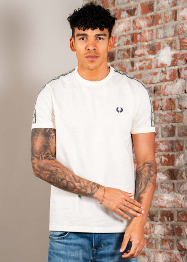Fred Perry T-shirts Contrast tape ringer t-shirt - ecru navy