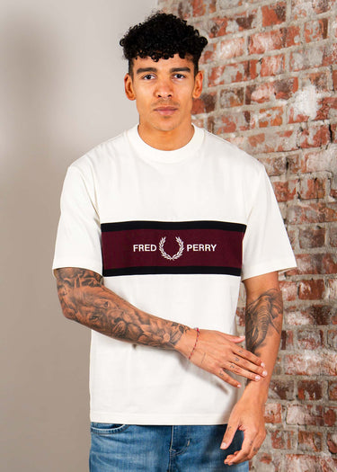 Fred Perry T-shirts Embroidered panel t-shirt - ecru