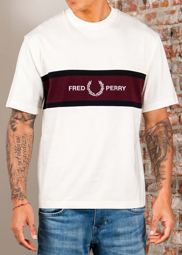 Fred Perry T-shirts Embroidered panel t-shirt - ecru