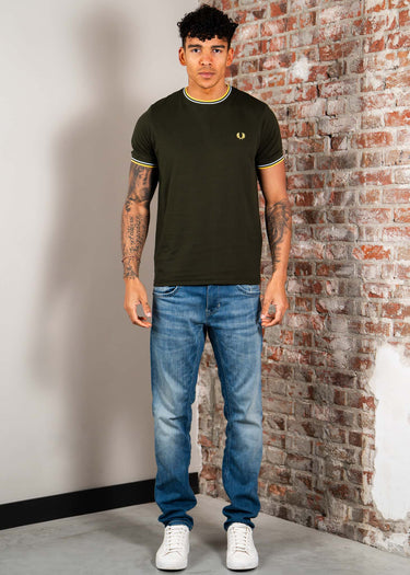 Fred Perry T-shirts Twin tipped t-shirt - hunting green light ice lemon barley