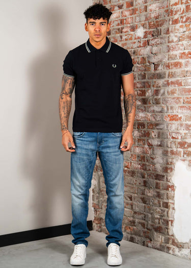 Fred Perry Polo's Twin tipped fred perry shirt - navy seagrass