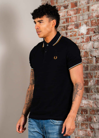 Fred Perry Polo's Twin tipped fred perry shirt - black PS9