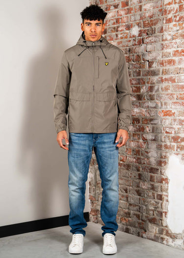 Lyle & Scott Jassen Lightweight hooded zip through jacket - khaki ash