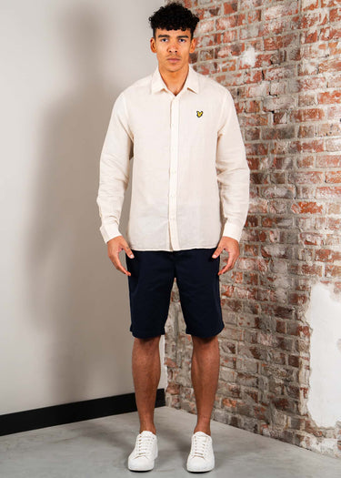 Lyle & Scott Overhemden Long sleeve linen blend shirt - cove