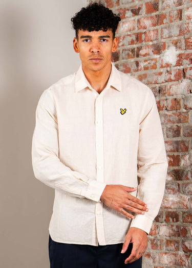 Lyle & Scott Overhemden Long sleeve linen blend shirt - cove