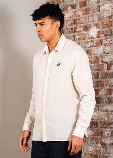Lyle & Scott Overhemden Long sleeve linen blend shirt - cove