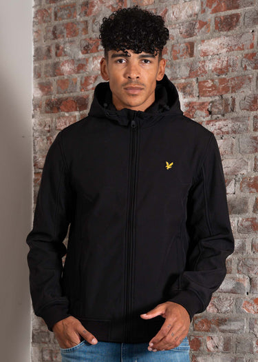 Lyle & Scott Jassen Fleece back softshell jacket - jet black